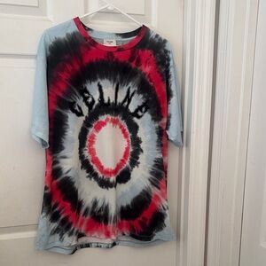 Celine Red and Black Tie-Dye Shirt